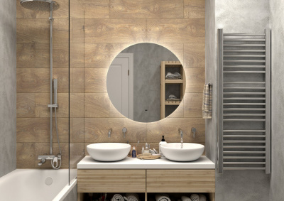 Зеркало с подсветкой Ajour d800 бесконтактный овальный сенсор, открытая подсветка ЗЛП105 Continent фото в интернет-магазине Русалия