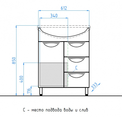 Комплект мебели для ванной Жасмин 65 Style Line фото в интернет-магазине Русалия