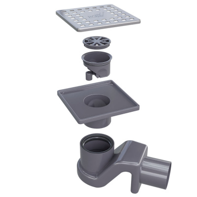 Душевой трап 11х11 см с решеткой SDR-14-11 RGW фото в интернет-магазине Русалия