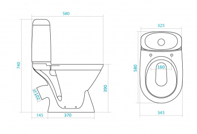 Унитаз - компакт с сиденьем дюропласт Римини WH302130 Сантек фото в интернет-магазине Русалия