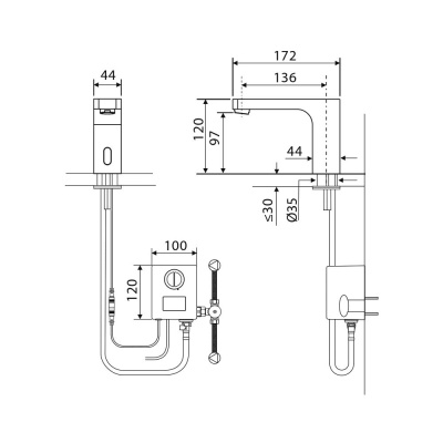 Смеситель для раковины сенсорный Timo Torne (4313/00F) фото в интернет-магазине Русалия