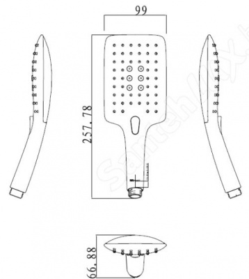 Душевая лейка Square P70143CP Bravat фото в интернет-магазине Русалия