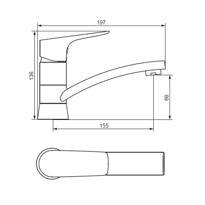 770220001 Jupiter, смеситель для умывальника с поворотным изливом, хром фото в интернет-магазине Русалия