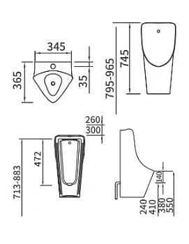 Писсуар ARROW AN632_1 подвесной фото в интернет-магазине Русалия