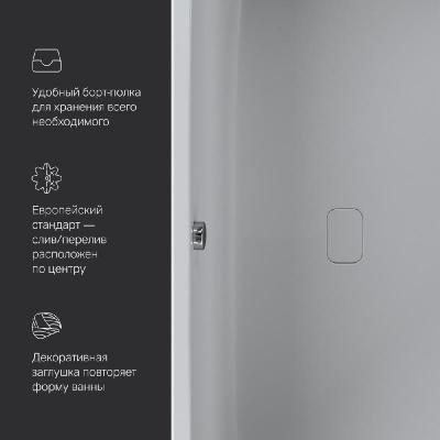 W84A-170-075W-A Func Ванна акриловая 170х75, шт Am.Pm фото в интернет-магазине Русалия