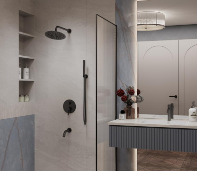 Душевой комплект Villa VSFW-1VL3MB встраиваемый, 3 режима, черный Vincea фото в интернет-магазине Русалия