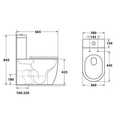 Унитаз TOWLT190301 торнадо с бачком OWLT190301/2 Vind Cirkel-GL с сиденьем микролифт OWL фото в интернет-магазине Русалия