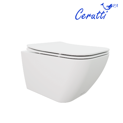 Унитаз MIMI Aria MW ТЕРМООБЖИГ (не плёнка) подвесной безободковый белый матовый Ceruttispa CT8919 (510x350x355) фото в интернет-магазине Русалия