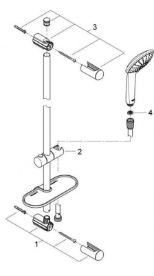 Душевой гарнитур с полочкой Euphoria 110 Duo 27242001 Grohe фото в интернет-магазине Русалия