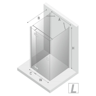 Душевое ограждение NEW TRENDY REFLEXA L 100x70x200 EXK-5211 (хром) фото в интернет-магазине Русалия