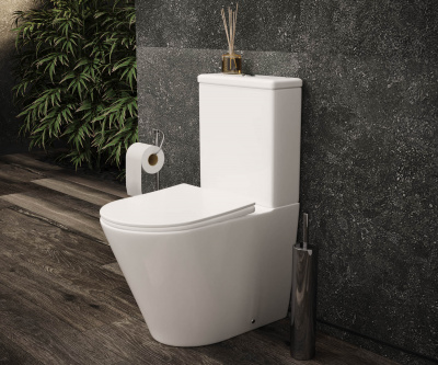 Унитаз компакт безободковый HIGHLIGHT CN1802 с сиденьем микролифт Ceramica Nova фото в интернет-магазине Русалия