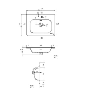 Раковина для ванной 60 см, Uperwood Monica, белая глянцевая RMonica60wg фото в интернет-магазине Русалия