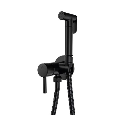 Гигиенический душ со смесителем встраиваемый FILARETE Roun FL100BL, черный фото в интернет-магазине Русалия