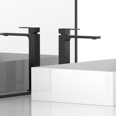 Смеситель для раковины Cube VBF-1C02MB однорычажный, черный Vincea фото в интернет-магазине Русалия