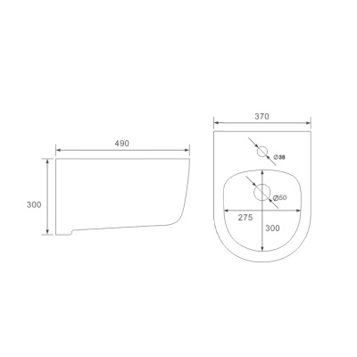 Биде подвесное VB1-34S, цвет белый Vincea фото в интернет-магазине Русалия