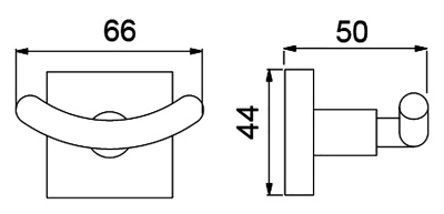 Крючок двойной Timo Selene (12012/03) черный фото в интернет-магазине Русалия