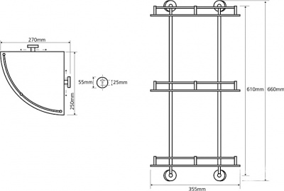 Полка угловая тройная стеклянная OMEGA 104202152 Bemeta фото в интернет-магазине Русалия