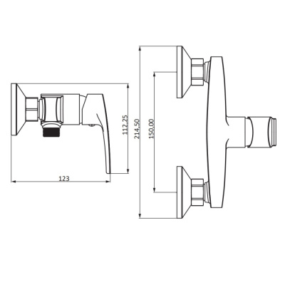482000000 Eclipse 2.0, смеситель для душа, хром Damixa фото в интернет-магазине Русалия