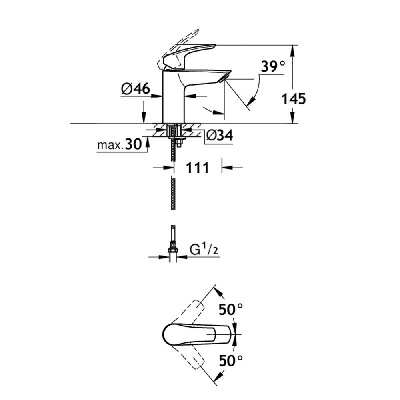 AQM P6110 AQUAme Prato Смеситель для раковины, хром, однорычажный. AQUAme фото в интернет-магазине Русалия