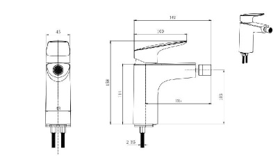 Смеситель для биде AQUATEK AQ1018CR ВЕГА фото в интернет-магазине Русалия