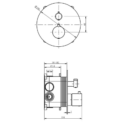 Смеситель термостатический для душа скрытого монтажа EXCELLENT Pi AREX.1248CR (хром) фото в интернет-магазине Русалия