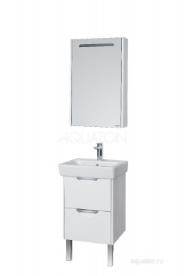 Зеркальный шкаф AQUATON Сильва 50 дуб полярный 1A215502SIW7L фото в интернет-магазине Русалия