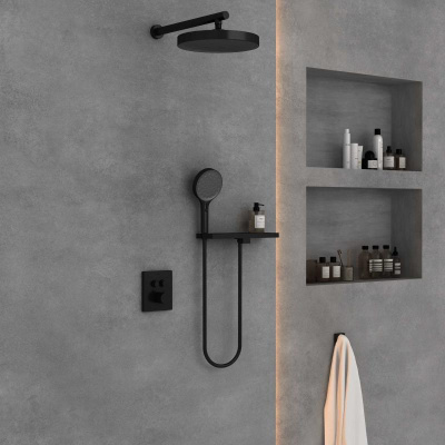 Душевой комплект Inspire VSFW-3I21T2RMB встраиваемый, термостатический, 2 режима, черный Vincea фото в интернет-магазине Русалия