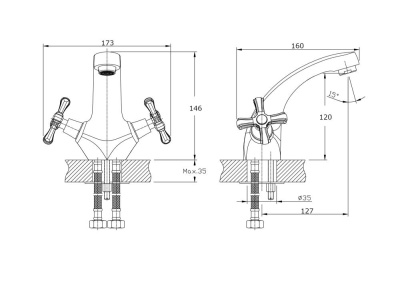 Смеситель для раковины RUSH Bianki (BI7650-11) фото в интернет-магазине Русалия