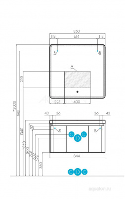 Тумба под раковину AQUATON Шерилл 85 белый 1A208801SH010 фото в интернет-магазине Русалия