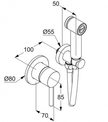 Гигиенический комплект BOZZ 389980576 KLUDI фото в интернет-магазине Русалия