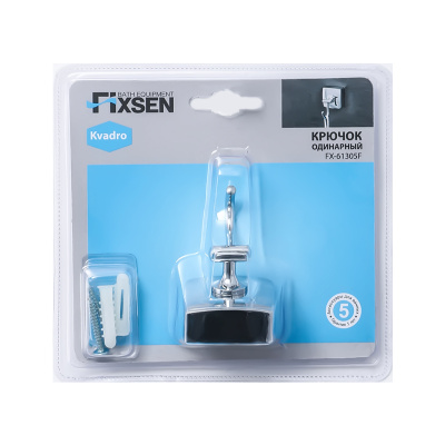 Крючок для ванной FIXSEN KVADRO FX-61305F, хром фото в интернет-магазине Русалия