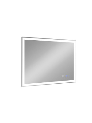 Зеркало с подсветкой Mercury 800x600 часы, антизапотевание ЗЛП819 Continent фото в интернет-магазине Русалия