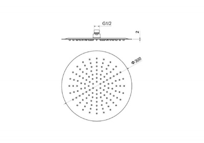 Круглый верхний душ  300*2 мм AQUATEK AQ2075CR фото в интернет-магазине Русалия