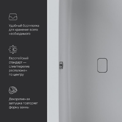 W84A-180-080W-A Func Ванна акриловая 180х80 Am.Pm фото в интернет-магазине Русалия