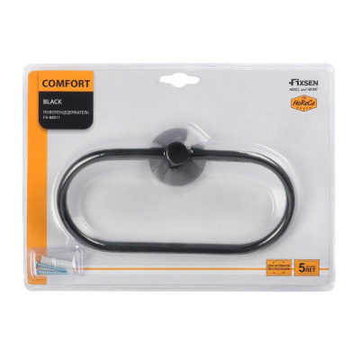 Полотенцедержатель FIXSEN COMFORT    BLACK FX-86011, черный матовый фото в интернет-магазине Русалия