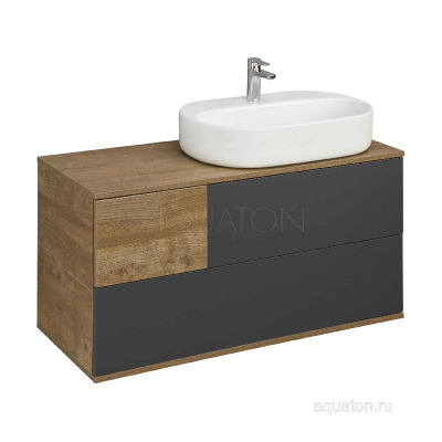 Тумба под раковину AQUATON Терра 105 дуб кантри, антрацит 1A246901TEKA0 фото в интернет-магазине Русалия