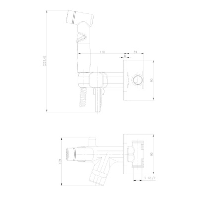 Смеситель Lemark Solo с гигиеническим душем, встраиваемый (LM7165BL) фото в интернет-магазине Русалия