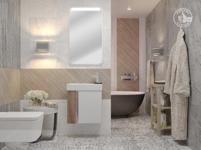 Тумба под раковину AQUATON Вита белый, ясень шимо 1A221401VTD70 фото в интернет-магазине Русалия