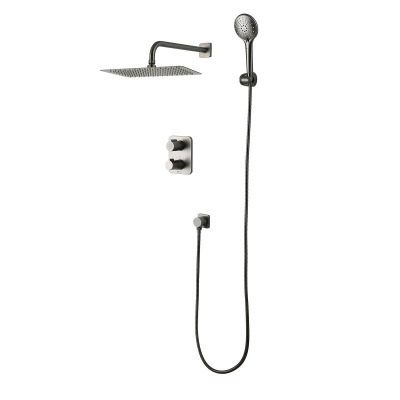 Смеситель Lemark Bronx для ванны и душа термостатический встраиваемый (LM3749GM) фото в интернет-магазине Русалия