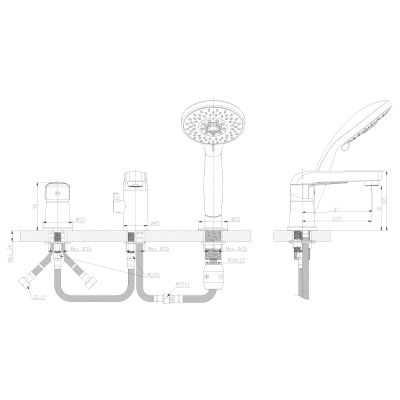 Смеситель для ванны Rossinka S (S35-39) фото в интернет-магазине Русалия