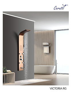 Панель VICTORIA RG душевая из нержавеющей стали с форсунками Ceruttispa CT9977, цвет розовое золото фото в интернет-магазине Русалия