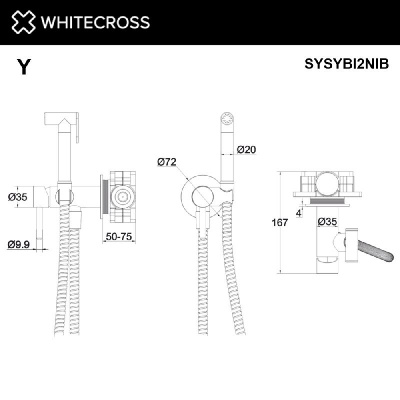 Система для биде скрытого монтажа WHITECROSS Y SYSYBI2NIB (брашированный никель) фото в интернет-магазине Русалия