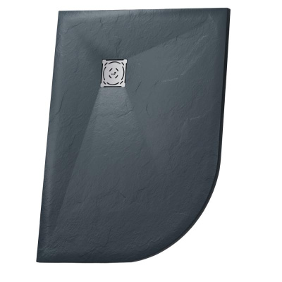 Каменный душевой поддон асимметричный RGW ST/AR-G Графит  800x1200 фото в интернет-магазине Русалия