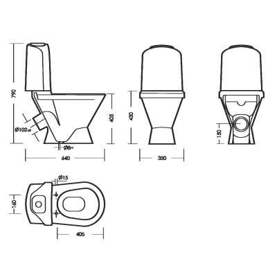 Унитаз Classic Basic с сиденьем термопласт-микролифт WC.CC/Classic/2-TM/WHT.G/S1 Sanita Luxe фото в интернет-магазине Русалия