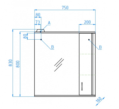 Зеркало-шкаф Панда 750/С Эко Стандарт Style Line фото в интернет-магазине Русалия