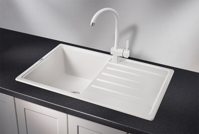Кухонная мойка GRANULA Standart (7602, БЕЛЫЙ) фото в интернет-магазине Русалия