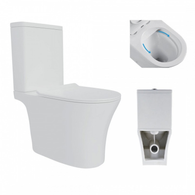 Унитаз-компакт безободковый с сиденьем микролифт Rim SH0810 SHRUDERS фото в интернет-магазине Русалия