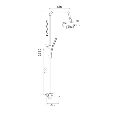Душевая система Shevanik S9936G, золотой сатин фото в интернет-магазине Русалия