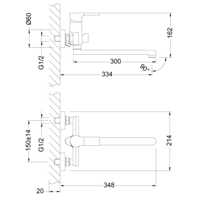 Смеситель для ванны Lemark Aura (LM0651C) фото в интернет-магазине Русалия