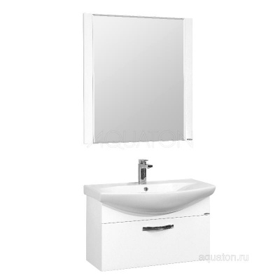 Тумба под раковину AQUATON Ария 80 подвесная белый 1A141701AA010 фото в интернет-магазине Русалия